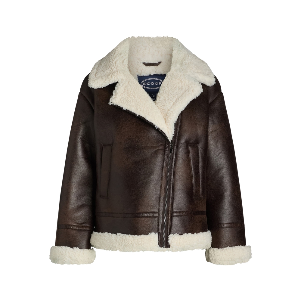 Scoop- Brown Shearling Jacket